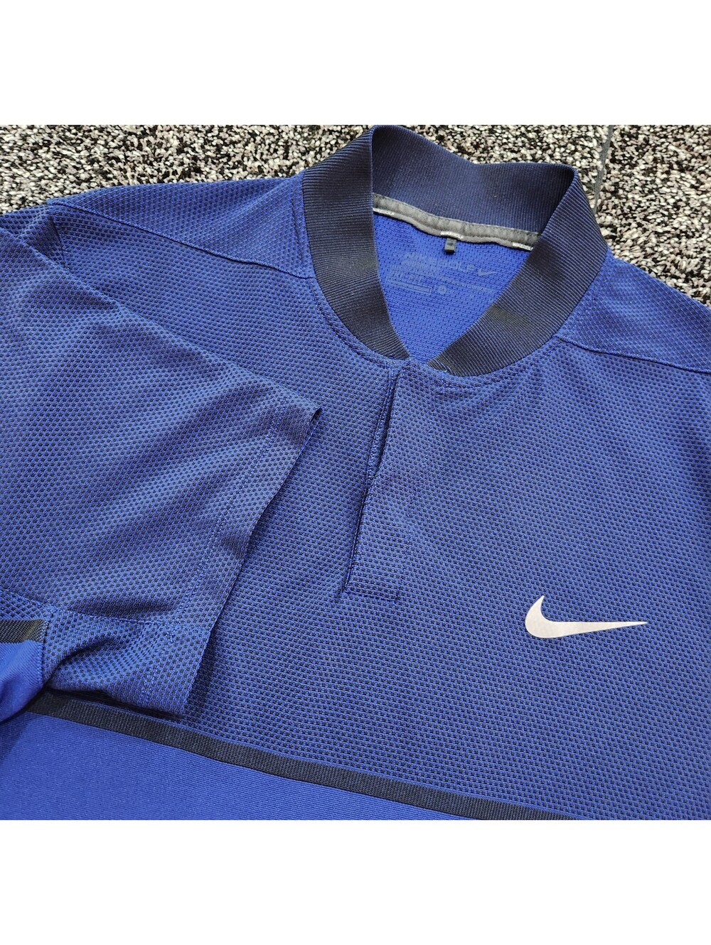 Nike Momentum Fly Swing Knit Alpha Golf Polo Blue/Black Polo Shirt Men's Medium
